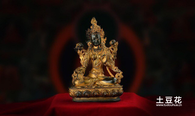 西藏白度母佛像